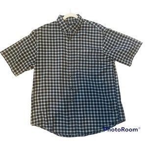 Lands End Direct Merchants Mens Short Sleeve Button Down L 16-16.5